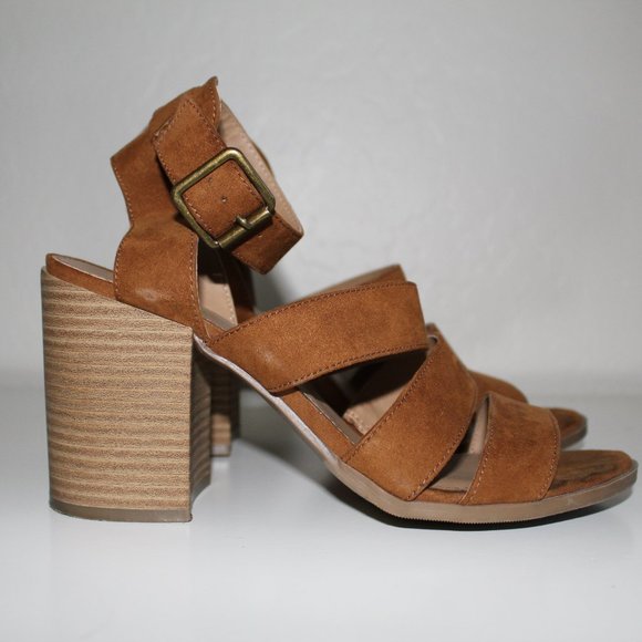 universal thread tan suede block heels - Picture 4 of 8